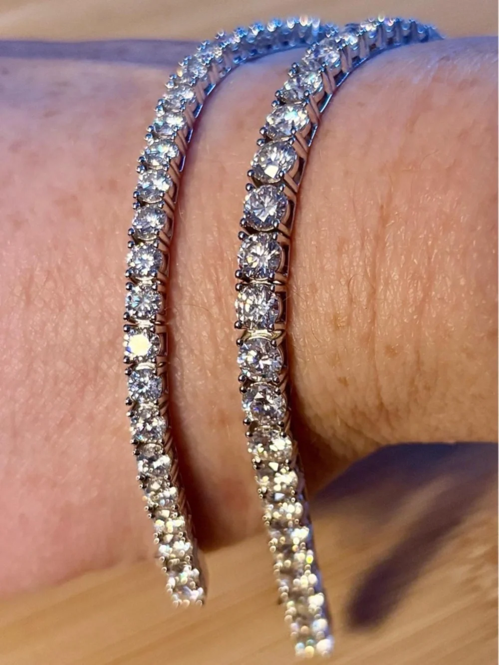 The “Ultimate” Moissanite tennis bracelet in sterling or Argentium silver!